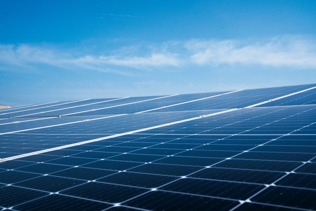 solar panels on a roof
